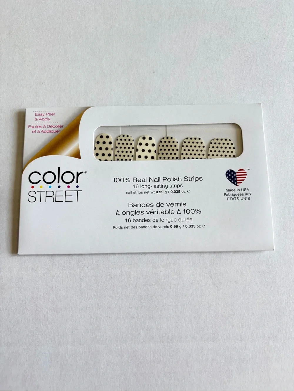 *Retired* Color Street: Polka Dot-Com | Spots Clear Overlay Black Party Spring